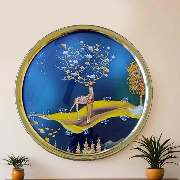 Kolor Kraft Crystal Wallart Deer Scenery - 29 cm