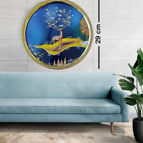 Kolor Kraft Crystal Wallart Deer Scenery - 29 cm