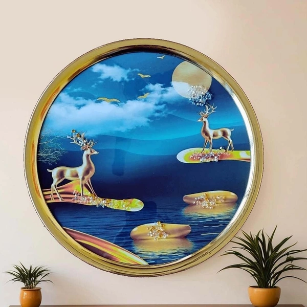 Kolor Kraft Crystal Wallart Deer Scenery - 29 cm