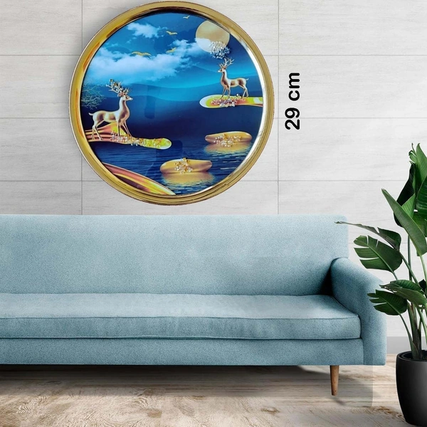 Kolor Kraft Crystal Wallart Deer Scenery - 29 cm