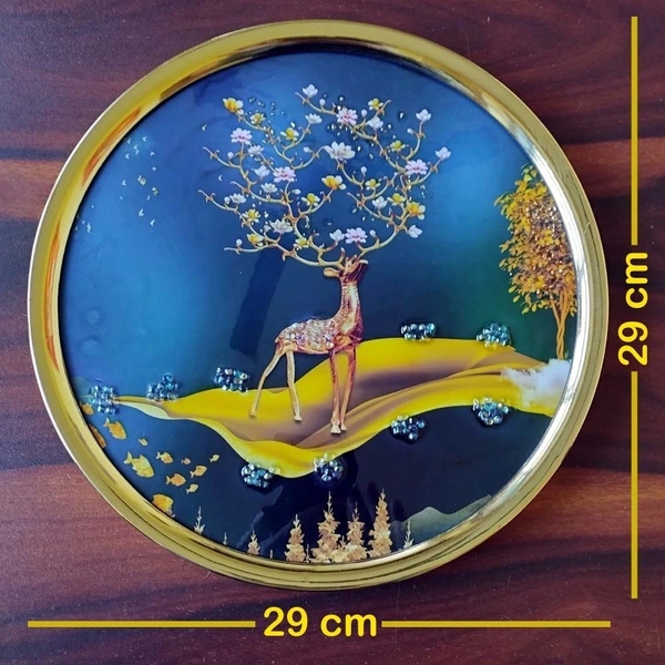 Kolor Kraft Crystal Wallart Deer Scenery - 29 cm
