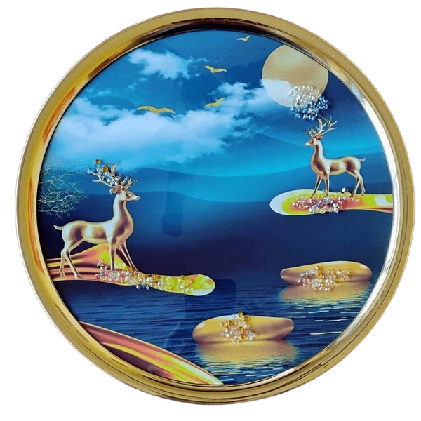 Kolor Kraft Crystal Wallart Deer Scenery - 29 cm