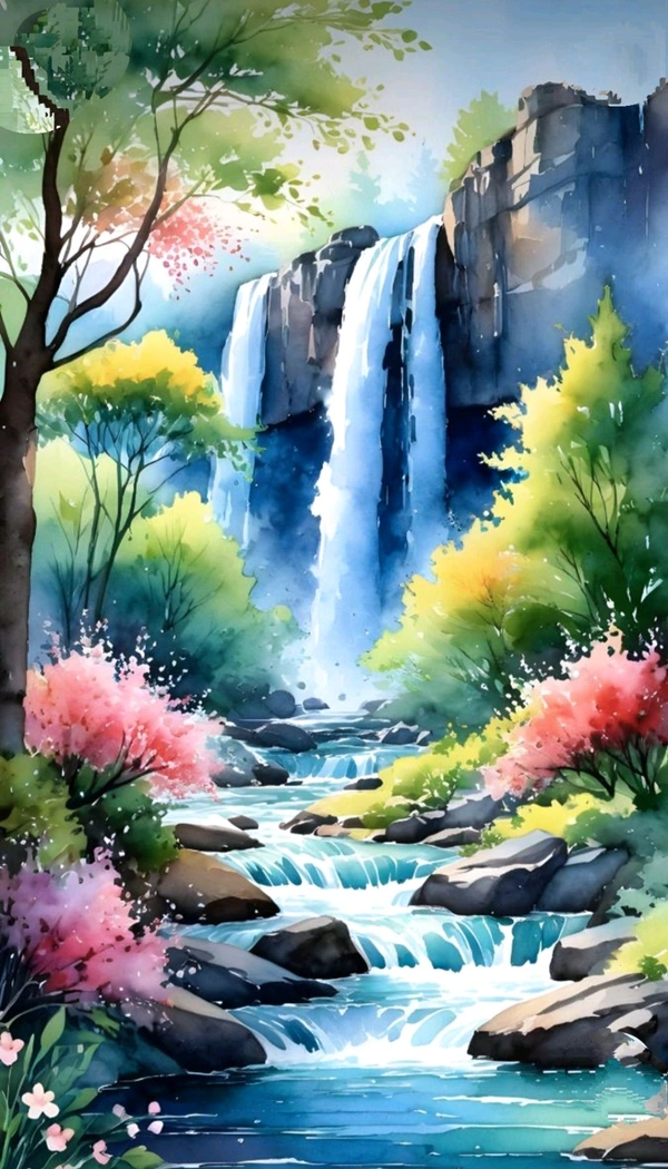 Kolorkraft  Waterfall Watercolor  - 18x24inch