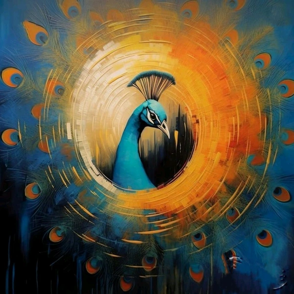 KolorKraft Peacock Canvas Wallart