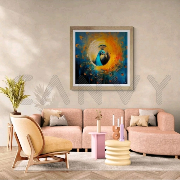 KolorKraft Peacock Canvas Wallart