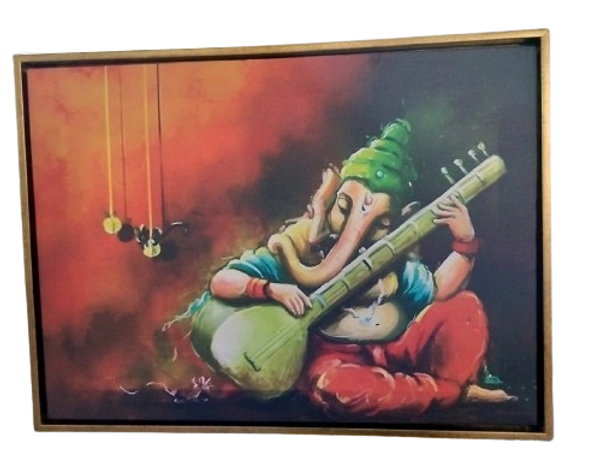 KolorKraft Ganesha Playing Veena - 18x24inch