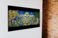 KolorKraft The Resurrection Window Jesus Christ - 24 x 60 inch, Blue