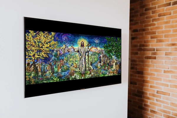 KolorKraft The Resurrection Window Jesus Christ - 24 x 60 inch, Blue