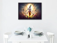 KolorKraft Krishna Playing Flute Sunrise - 18x24 inch