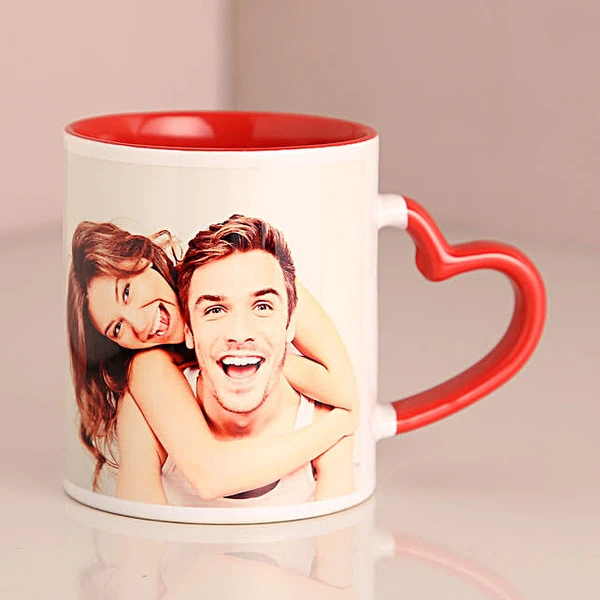 Create Your Own  Personalized Heart Handle Mug - Red