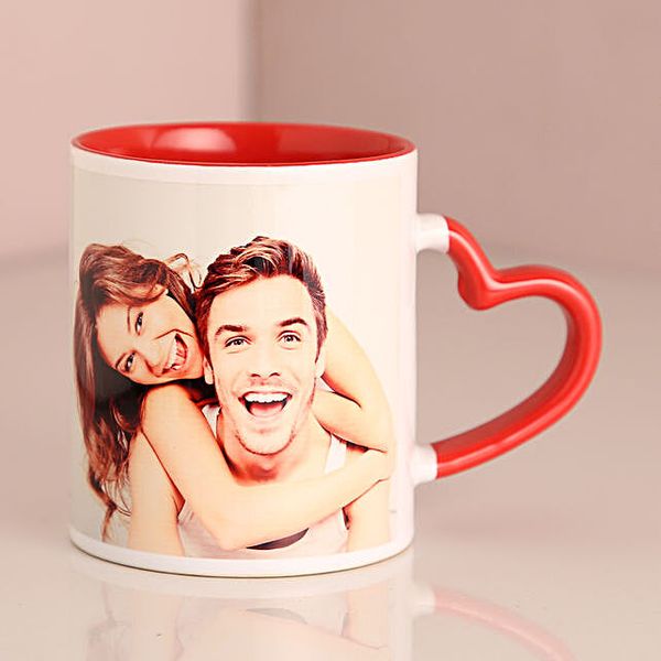 Create Your Own  Heart Handle Mug - Red