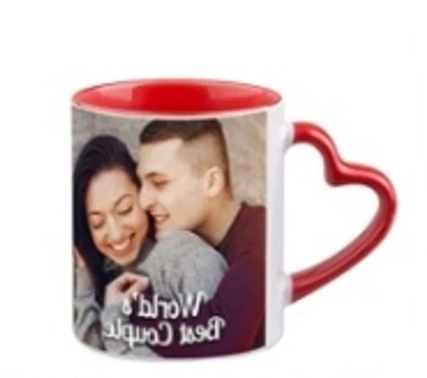 Create Your Own  Personalized Heart Handle Mug - Red