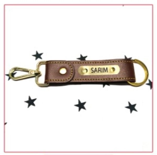 Create Your Own  Name Keychain  - Brown