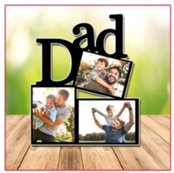 Create Your Own  3 Pic Dad Table Top  - 7*9, Black