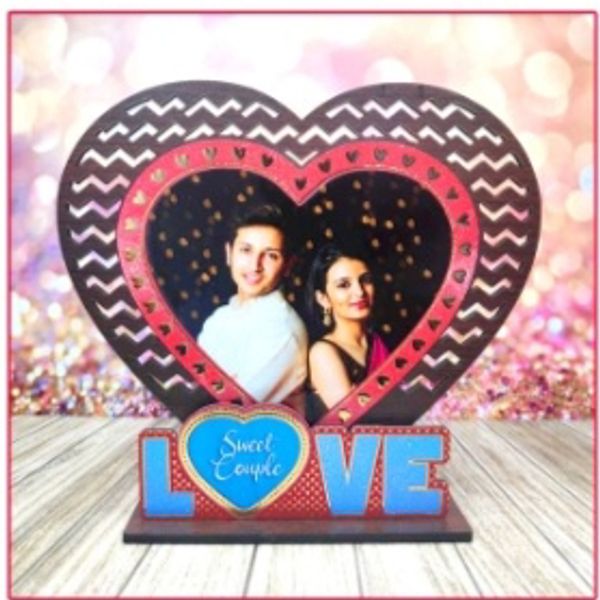 Create Your Own  Heart Love Emboss Table Top  - Black