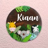 Create Your Own  Wooden Round Name Plate  - 12 Inch
