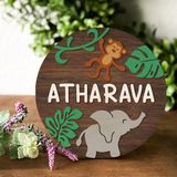 Create Your Own  Wooden Round Name Plate  - 12 Inch