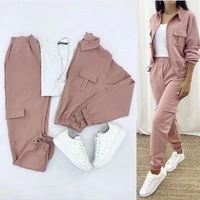 @fashop.official  Top Bottom & Jacket Set - Olive, Small