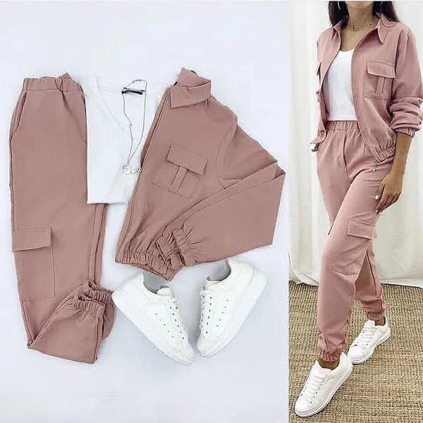 @fashop.official  Top Bottom & Jacket Set - Olive, Small