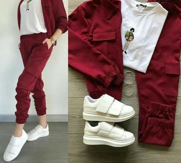 @fashop.official  Top Bottom & Jacket Set - Marron, Large