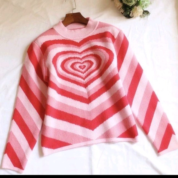 Pinteresty Heart Sweater - Green, M