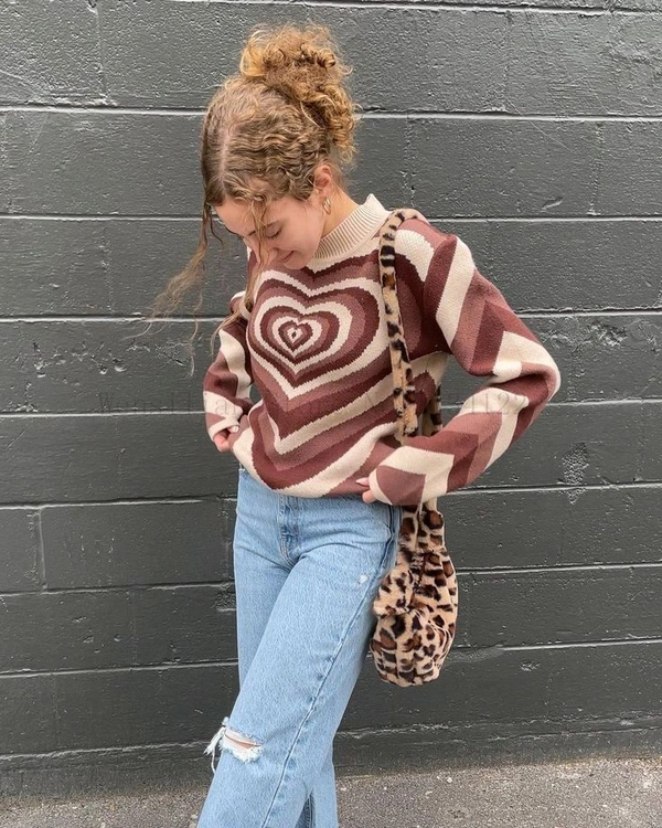 Pinteresty Heart Sweater - Green, M