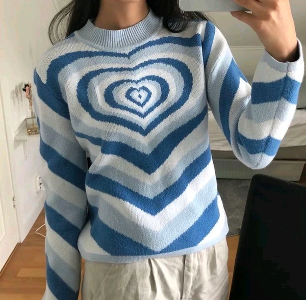 Pinteresty Heart Sweater - Green, L