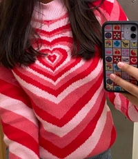 Pinteresty Heart Sweater - Green, L