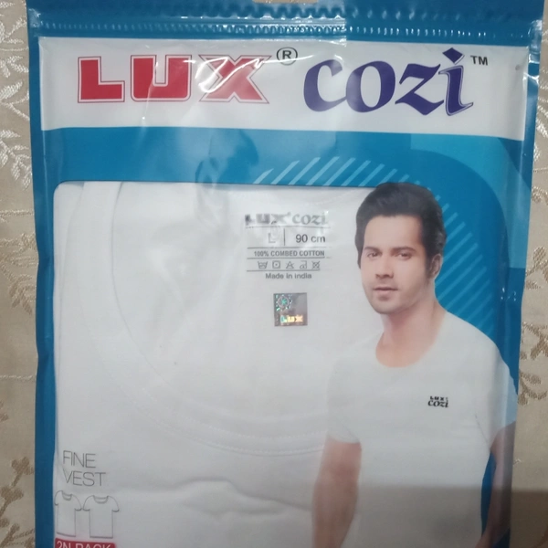 Lux Cozi Men Cotton Vest - Rn  - 95,100 cm. available., White