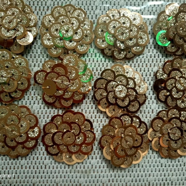 Decorative Golden Flowers - Pack Of 1 Dz  - Golden 