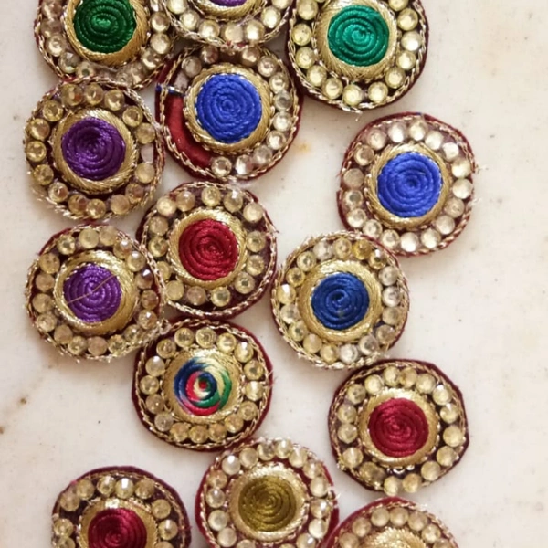 Fancy Small Butiya - Set Of 5  - mix colours available 