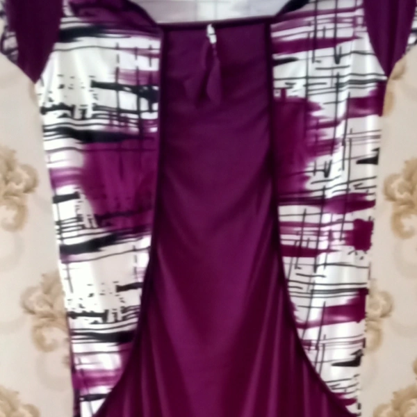 Laycra  Gown /Nighty  - Purple, Free size
