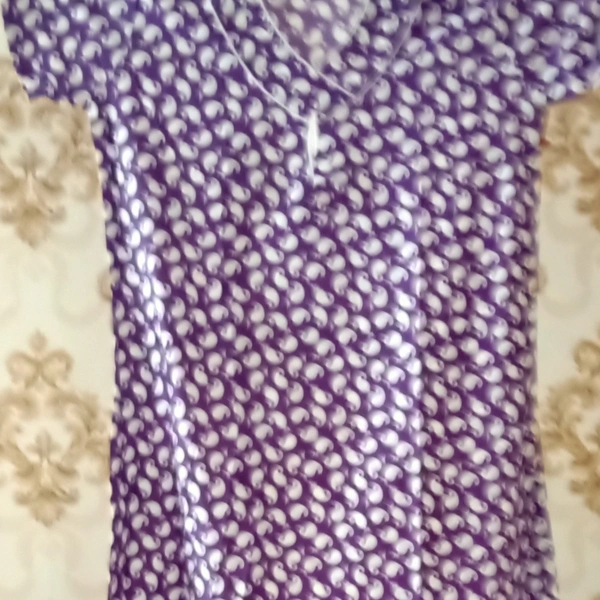 Cotton Gown  - Purple , Regular 