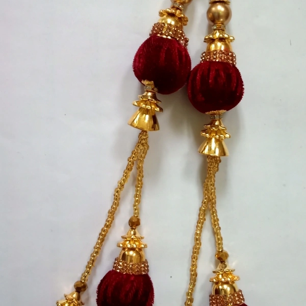 Designer Latkan/ Hanging - With Stone work  - Mehroon , 14 Inch 