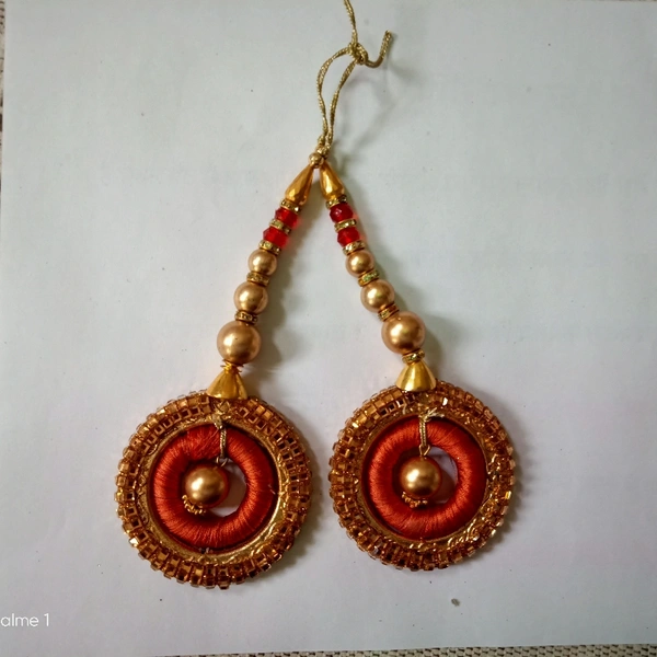  Latkan/ Hanging With Moti work - Copper , 8 Inch