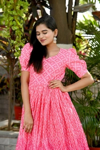 FWKA PREMIUM DESIGNER PRINTED READYMADE GOWN COLLECTIONS - M-38, Pink
