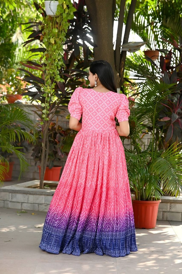 FWKA PREMIUM DESIGNER PRINTED READYMADE GOWN COLLECTIONS - M-38, Pink