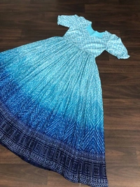 FWKA PREMIUM DESIGNER PRINTED READYMADE GOWN COLLECTIONS - XL-42, Cyan Aqua