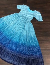 FWKA PREMIUM DESIGNER PRINTED READYMADE GOWN COLLECTIONS - XL-42, Cyan Aqua