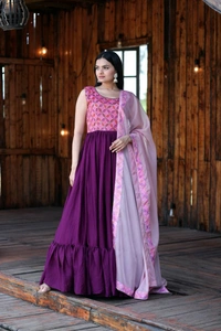 FWKA PREMIUM DESIGNER READYMADE GOWN-DUPATTA COLLECTION - L-40, Rose