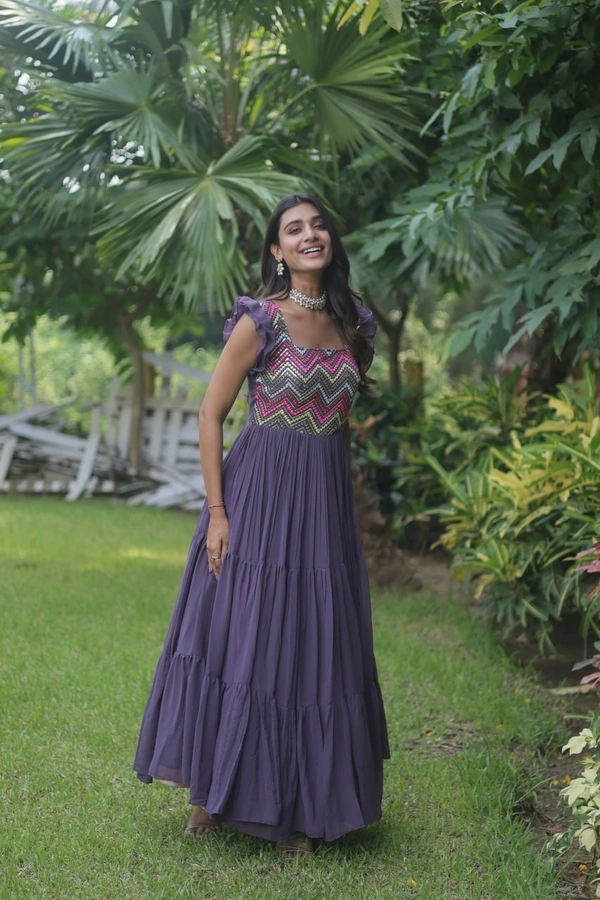 FWKA DESIGNER MULTI THREAD FLAIRED GOWN COLLECTION - XXL-44, Martinique