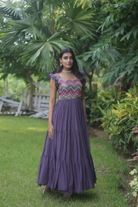FWKA DESIGNER MULTI THREAD FLAIRED GOWN COLLECTION - XXL-44, Martinique