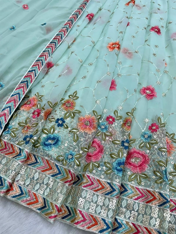 FWMBL ANARKALI SEQUINS THREAD EMBROIDEREDKURTI WITH DUPATTA - XL - FREE SIZE, Moss Green