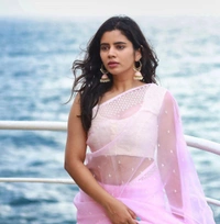 FWMF BEAUTIFUL MULTI THREAD WORK FLOWER PINK ORGENZA SAREE - Pink
