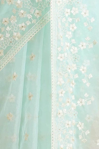 FWMF BEAUTIFUL EMBROIDERY HEAVY MULTI THREAD WORK SAREE - Powder Blue