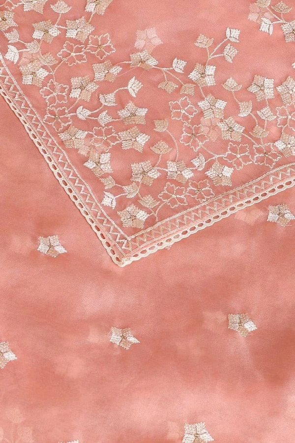 FWMF BEAUTIFUL EMBROIDERY HEAVY MULTI THREAD WORK SAREE - Sweet Pink