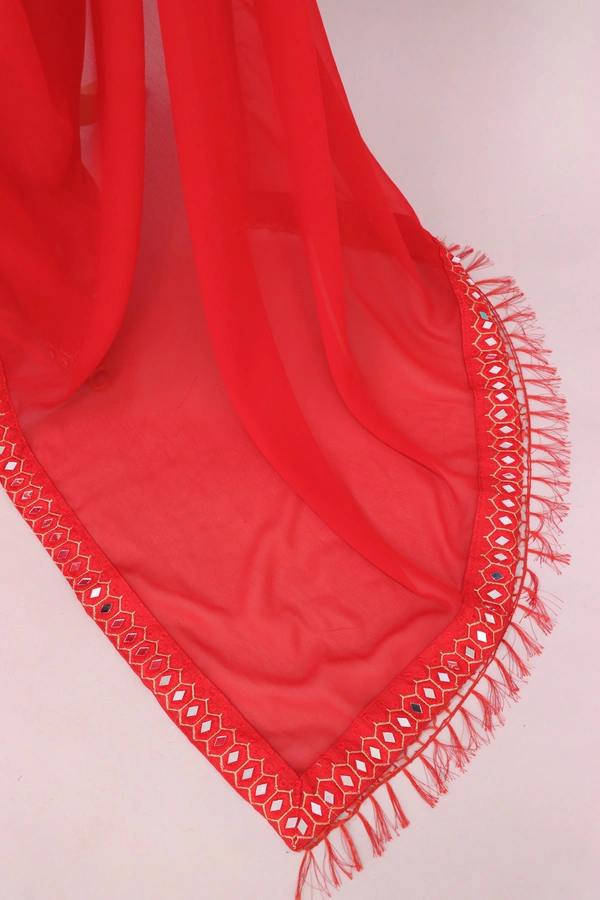 FWSNX FANCY THREAD WORK WITH REAL MIRROR WORK - Red