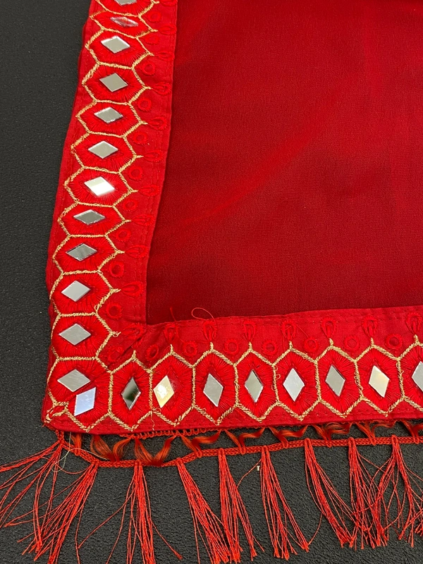 FWSNX FANCY THREAD WORK WITH REAL MIRROR WORK - Red