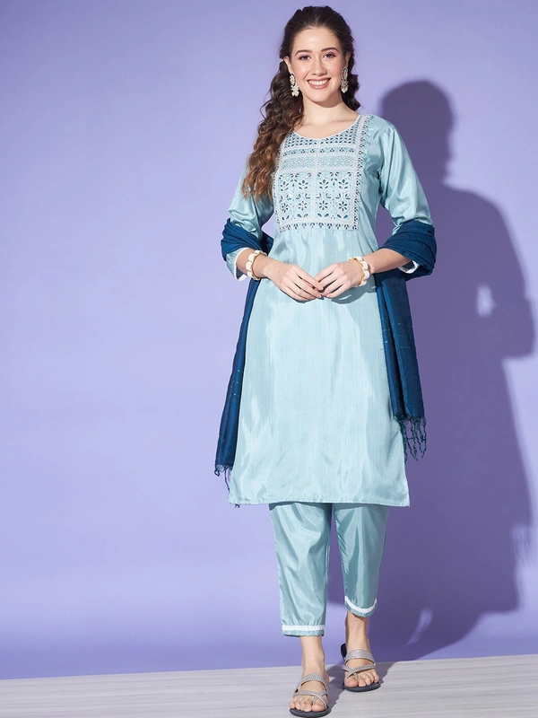FWVT BEAUTIFUL KURTI SET WITH ZARI NECK EMBROIDERY - M-38, Pigeon Post