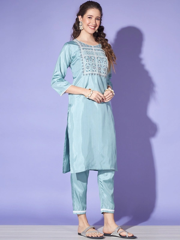FWVT BEAUTIFUL KURTI SET WITH ZARI NECK EMBROIDERY - M-38, Pigeon Post